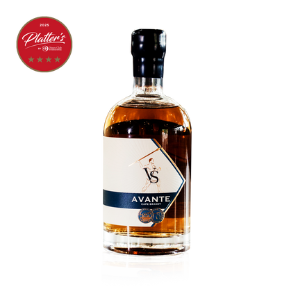 Avante Brandy VS Bottle Front View with platter award