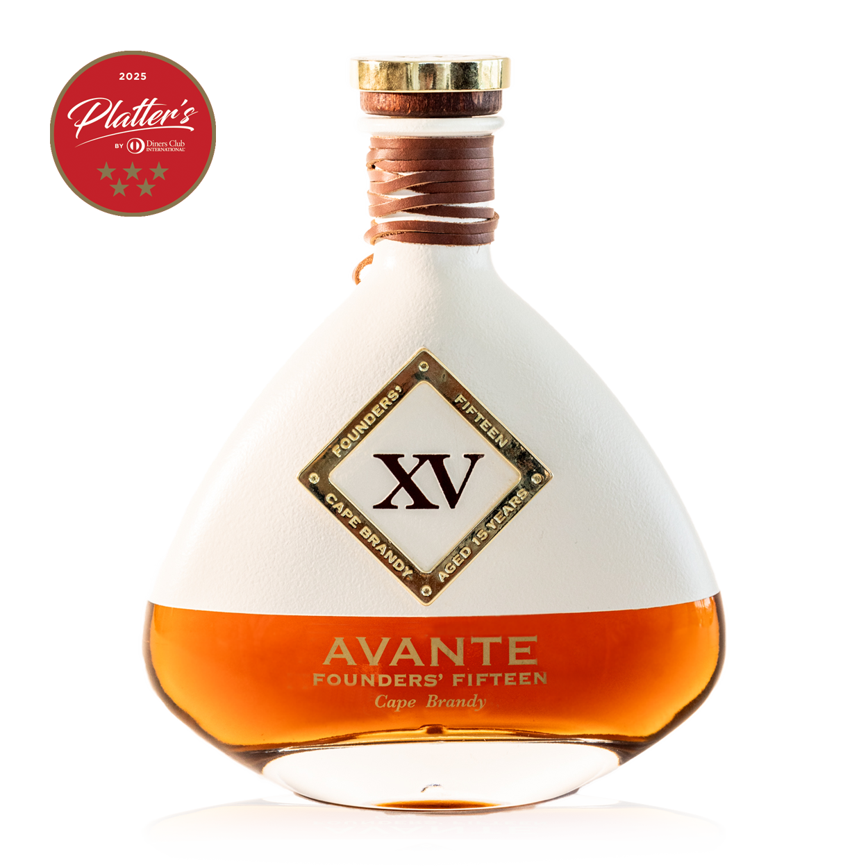 Front view of the Avante Founders' Fifteen XV Bottle of Brandy