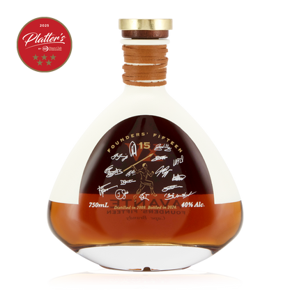 Rear view of the Avante Founders' Fifteen XV Bottle of Brandy