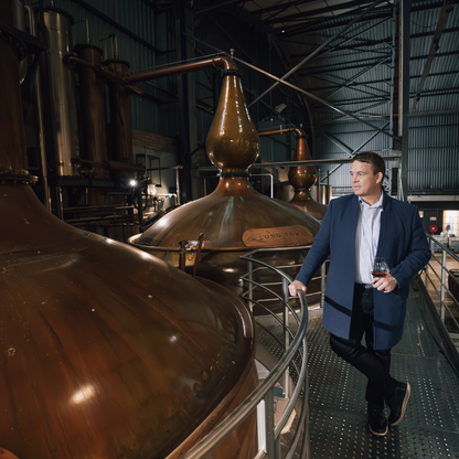 John Smit Avante Brandy Founder at Cape Brandy Distillery with VSOP in hand.